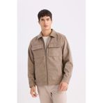DeFacto Slim Fit Dar Kesim Gömlek Yaka Fermuarlı Mevsimlik Baharlık Mont D6334AX25SPBG73