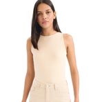 DeFacto Slim Fit Dar Kesim Halter Yaka Çıtçıtlı Body, XS, F0075AX25SP, Bej-BG722, Kadın