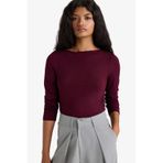 Defacto Slim Fit Dar Kesim Kayık Yaka Uzun Kollu Tişört F9029ax25aubr210 Bordo
