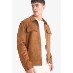DeFacto Slim Fit Dar Kesim Polo Yaka Astarlı Fermuarlı Cepli Mevsimlik Baharlık Süet Mont Y5362AZ25AU