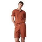 DeFacto Slim Fit Dar Kesim Polo Yaka Dokulu Kısa Kollu Krinkıl Tişört, L, E1222AX25SM, Kahve-BN312, Erkek