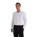 DeFacto Slim Fit Dar Kesim Polo Yaka Kolay Ütülenen Oxford Basic Düz Uzun Kollu Gömlek, S, R4340AZ25SP, Beyaz-WT36, Erkek