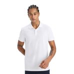 DeFacto Slim Fit Dar Kesim Polo Yaka Sporcu Kısa Kollu Pike Tişört, XL, D9779AX25SP, Beyaz-WT34, Erkek