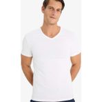 DeFacto Slim Fit Dar Kesim V Yaka Basic Düz Tişört L4884AZ25SP - Beyaz