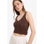 Defacto Slim Fit Dar Kesim V Yaka Kroşe Askılı Bluz F4146ax25smbn341 Kahve