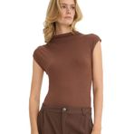 DeFacto Slim Fit Dar Kesim Yarım Balıkçı Yaka Çıtçıtlı Body, XL, Yarım Balıkçı Yaka Çıtçıtlı Body, Kahve-BN318, Kadın