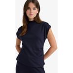 DeFacto Slim Fit Dar Kesim Yarım Balıkçı Yaka Pike Kolsuz Bluz F7760AX25AU - Lacivert-NV135 - XS