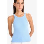 DeFacto Slim Fit Halter Yaka Basic Fitilli Kaşkorse Atlet, M, E2176AX25SP, Mavi-BE303