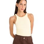 DeFacto Slim Fit Halter Yaka Basic Fitilli Kaşkorse Atlet, S, E2176AX25SP, Sarı-YL450