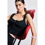 DeFacto Slim Fit Kare Yaka Puantiyeli Askılı Bluz F9403AX25SM - Siyah-BK27