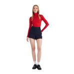 DeFacto Slim Fit Normal Bel Basic Şort, 42, 3164932, Lacivert, Kadın