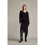 DeFacto Slim Fit Normal Bel Midi Etek Siyah, L, G6622AX25WN, Siyah-BK81, Kadın