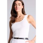 DeFacto Slim Fit U Yaka Ribana Atlet, S, F7015AX26SM, Ekru, Kadın