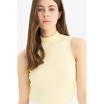 DeFacto Slim Fit Yarım Balıkçı Yaka Kadın Atlet, XS, E4677AX25SP, Sarı-YL155