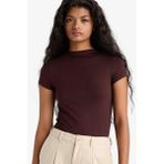 DeFacto Slim Fit Yarım Balıkçı Yaka Kısa Kollu Tişört E5906AX25AU - Kahve-BN267
