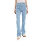 DeFacto Slim Flare Yüksek Bel Düz Paça Uzun Jean Kar Yıkamalı Pantolon, 34, D7973AX25SP, Mavi-NM39, Kadın