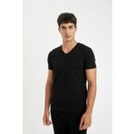DeFacto SlL4884AZ24WNBK81 Slim Fit V Yaka Kısa Kollu Erkek Pijama Üstü