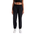 DeFacto Sporcu Jogger Eşofman Altı Oversize Geniş Kalıp Beli Lastikli Paraşüt Siyah, S, B9268AX23WN, Siyah-BK81, Kadın