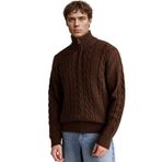 DeFacto Standart Fit Dik Yaka Triko Kazak, S, G8754AX25CW, Kahve-BN490, Erkek