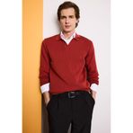 DeFacto Standart Fit Pamuklu Kazak, 2XL, G4510AX25WN, Turuncu-OG69, Erkek