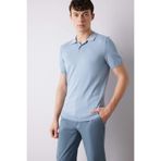 DeFacto Standart Fit Polo Yaka Kısa Kollu Triko Tişört, 2XL, E3241AX-Peak, Mavi, Erkek