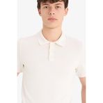 DeFacto Standart Fit Polo Yaka Kısa Kollu Triko Tişört, 2XL, E3241AX25SP, Beyaz-WT32, Erkek
