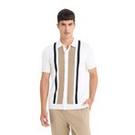DeFacto Standart Fit Polo Yaka Triko Kısa Kollu Tişört Ekru, XL, E3450AX25SM, Ekru-ER100, Erkek