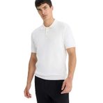 DeFacto Standart Fit Polo Yaka Triko Kısa Kollu Tişört, XL-XXL, F4947AX25AU, Ekru-ER140, Erkek