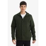 DeFacto Standart Fit Triko Hırka, 2XL, E8396AX25CW, Haki-KH444, Erkek