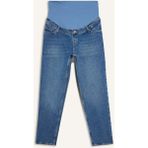 DeFacto Straight Fit Beli Lastikli Bilek Boy Jean Yıkamalı Hamile Pantolon H2077AX26SM - 40 - Mavi-NM28