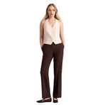 DeFacto Straight Fit Cep Detaylı Normal Bel Düz Paça Pantolon, 40, F7380AX25AU, Kahve-BN340, Kadın