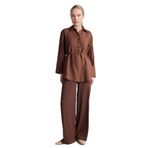 DeFacto Straight Fit Düz Paça Bürümcük Pantolon Kahve, M, H0423AX26SP, Kahve-BN320, Kadın