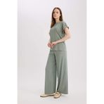 DeFacto Straight Fit Düz Paça Pantolon Yeşil, 2XL, E0327AX25SP, Yeşil-GN1110, Kadın
