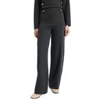 DeFacto Straight Fit Düz Paça Pike Pantolon, S, G2918AX26SP, Antrasit, Kadın