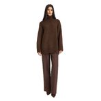 DeFacto Straight Fit Fleto Cepli Normal Bel Standart Boy Pantolon, 38, F6214AX25AUBN207-1013002, Kahve, Kadın