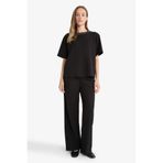 DeFacto Straight Fit Geniş Paça Pantolon Siyah, 36, F5413AX25AU, Siyah-BK81, Kadın