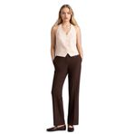 DeFacto Straight Fit Normal Bel Düz Paça Pantolon, 36, F7380AX26SP, Kahve, Kadın