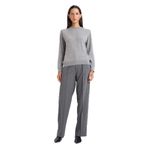 DeFacto Straight Fit Yüksek Bel Çapraz Dokuma Pantolon, 38, G8068AX26SP, Antrasit-AR12, Kadın