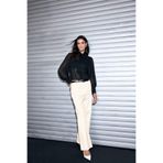 DeFacto Straight Fit Yüksek Bel Gabardin Pantolon, 40, H0093AX26SP, Beyaz-WT84, Kadın