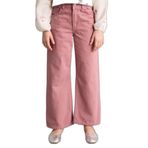 DeFacto Straight Wide İspanyol Paça Gabardin Pantolon Kız Çocuk, 5-6 Yaş, G0602A826SP, Bordo-BR94, Kız çocuk