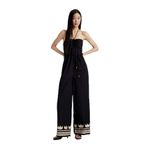 DeFacto Straplez Poplin Geniş Paça Uzun Tulum, 40, Straplez Poplin Geniş Paça Uzun Tulum, Siyah-BK81, Kadın