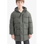 Defacto Su Geçirmez Kapüşonlu Fermuarlı Parka Erkek Çocuk, 13-14 Yaş, Kapüşonlu Fermuarlı Parka, Haki-KH493, Erkek Çocuk, 13/14 Yaş (164cm)