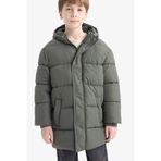 Defacto Su Geçirmez Kapüşonlu Fermuarlı Parka Erkek Çocuk, 9-10 Yaş, Kapüşonlu Fermuarlı Parka, Haki-KH493, Erkek Çocuk, 9/10 Yaş (140cm)