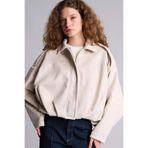 DeFacto Su Geçirmez Regular Fit Süet Mont, L, Regular Fit Süet Mont, Ekru-ER128, Kadın