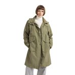 DeFacto Su İtici İnce Uzun Mont Parka Oversize Geniş Kesim Kapüşonlu Cepli Haki XL