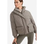 DeFacto Su İtici Oversize Fit Geniş Kalıp Dik Yaka Fermuarlı Çıtçıtlı Cepli Şişme Mont, XL, Oversize Fit Dik Yaka Şişme Mont, Haki-KH464, Kadın