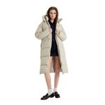 DeFacto Su İtici Regular Kalıp Kapüşonlu Fermuarlı Cepli Uzun Mont Parka, XS, Regular Fit Kapüşonlu Parka, Bej-BG768, Kadın