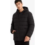 DeFacto Su İtici Slim Fit Dar Kesim Astarlı Kapüşonlu Fermuarlı Cepli Dolgulu Mont R0216AZ25AU - XL - Siyah-BK27