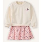 DeFacto Sweatshirt Etek 2'li Takım Kız Bebek G8105A526SM - Ekru-ER99 - 4 - 5 Yaş