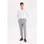 DeFacto Tailored Fit Normal Kesim Düz Paça Her Yöne Esneyen Yazlık Kumaş Pantolon, 32/34, C7508AX25SP, Gri-GR370, Erkek